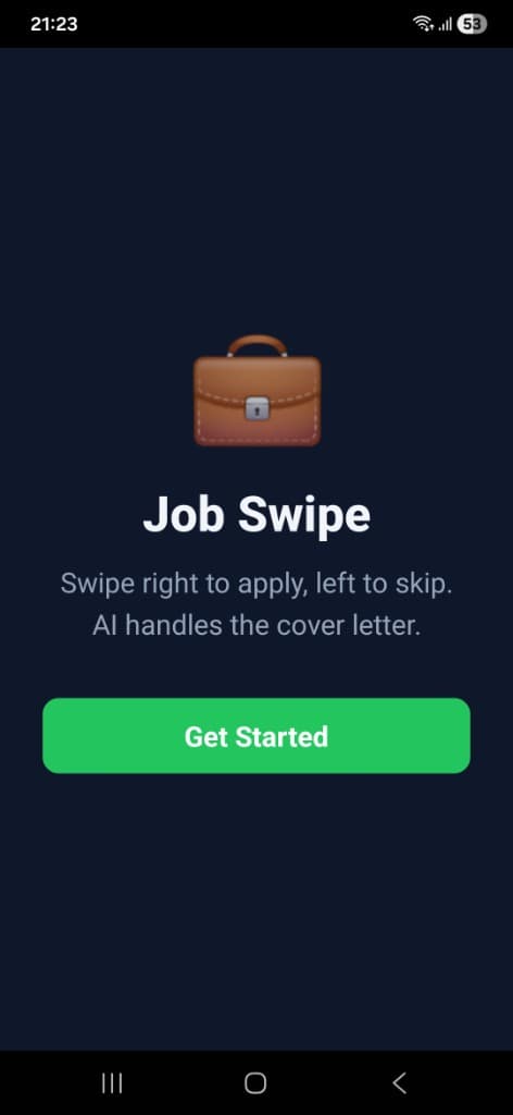 Job Swipe screenshot placeholder